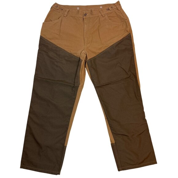 Vtg Field & Stream Men's 42x32 Brush Briar Pants Brown Bird Hunting Duck Canvs - Picture 1 of 12